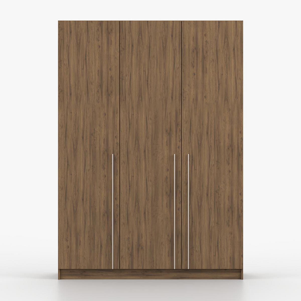 DREHTÜRENSCHRANK ROSA III 3D 150/210/55, 3-türig, Nussbaum - Kaschmir/Nussbaumfarben, Holzwerkstoff (150/210/55cm) - imoebel24