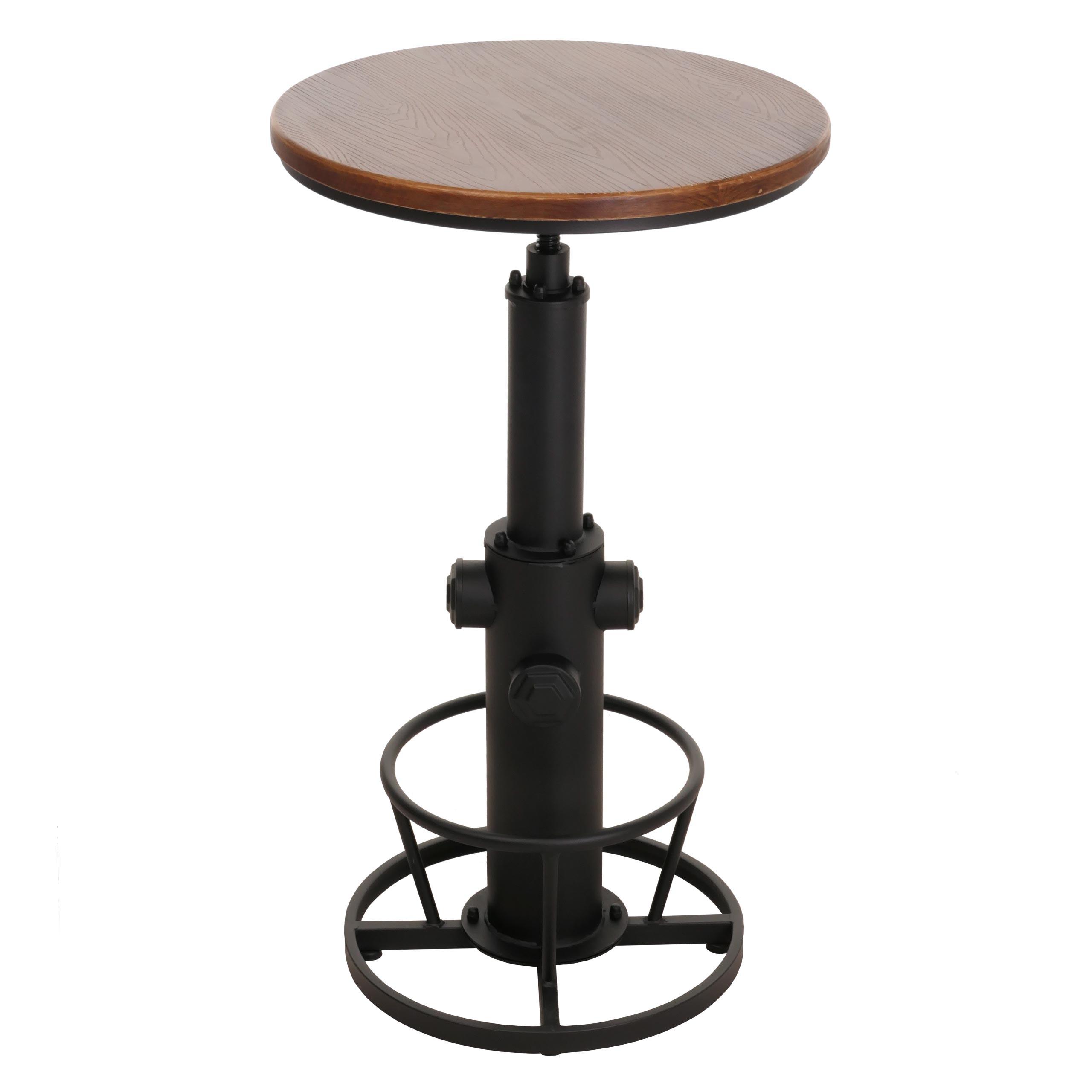 BARTISCH rund Schwarz, Braun - Schwarz/Braun, Holz (61/61/123cm) - MCW