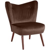 SESSEL Kathy Bezug Samtvelours Buche nussbaum dunkel / braun - Braun, Kunststoff (70/86/69cm) - 58aufmkessel