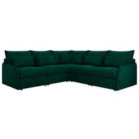 ECKSOFA VERSO L Dunkelgrün Velvet - Dunkelgrün/Schwarz, Kunststoff/Textil (270/270cm) - MKS