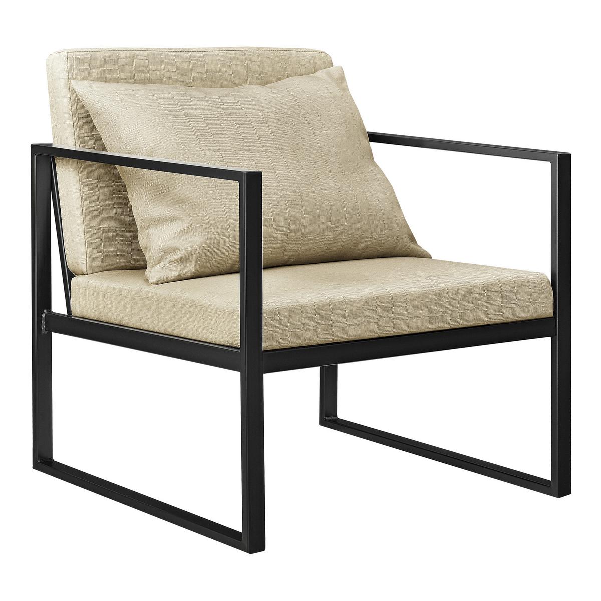 SESSEL-SET 2 TLG. Ragusa - Sandfarben, Textil/Metall (60/70/60cm) - [en.casa]