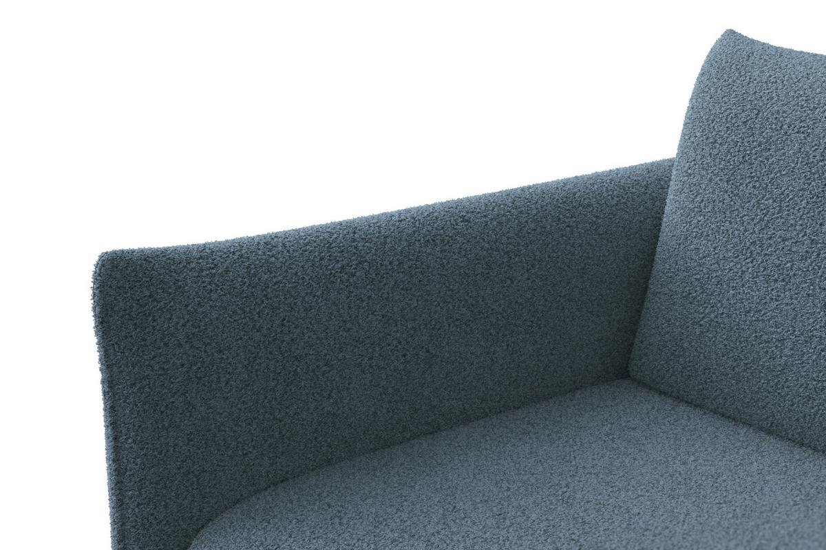 ECKSOFA TAUER 3-Sitzer RECHTS, Bouclé-Stoff blau - Blau/Schwarz, Holz/Textil (206/173cm) - Courtois Laville