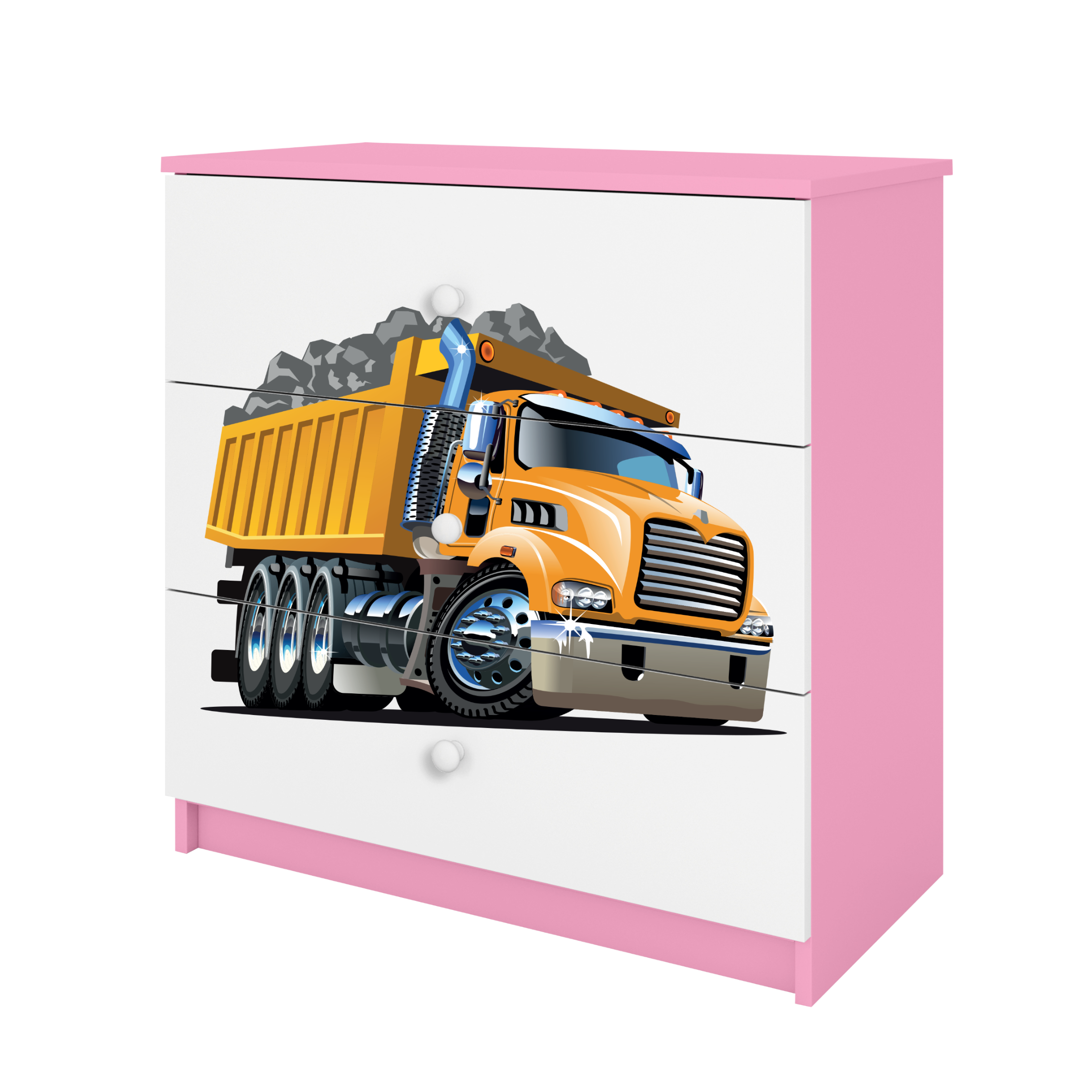 KOMMODE Babydreams Lastwagen 81/81/41 - Rosa, Holzwerkstoff (81/81/41cm) - RAUMHIRSCH FURNITURE