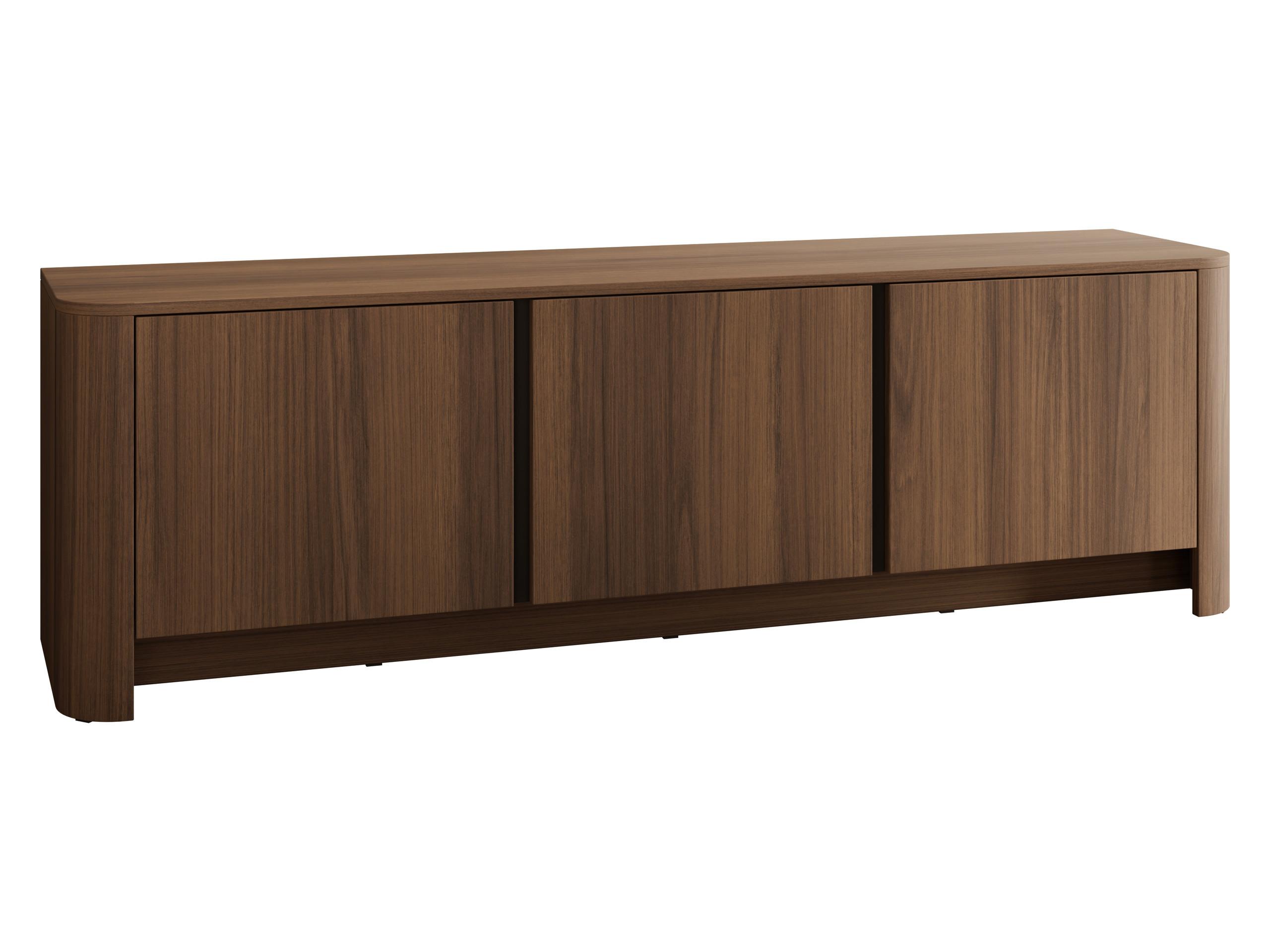 TV-LOWBOARD Bari 168 - Nussbaumfarben/Schwarz, Holzwerkstoff/Kunststoff (168/52/39cm) - MIRJAN24