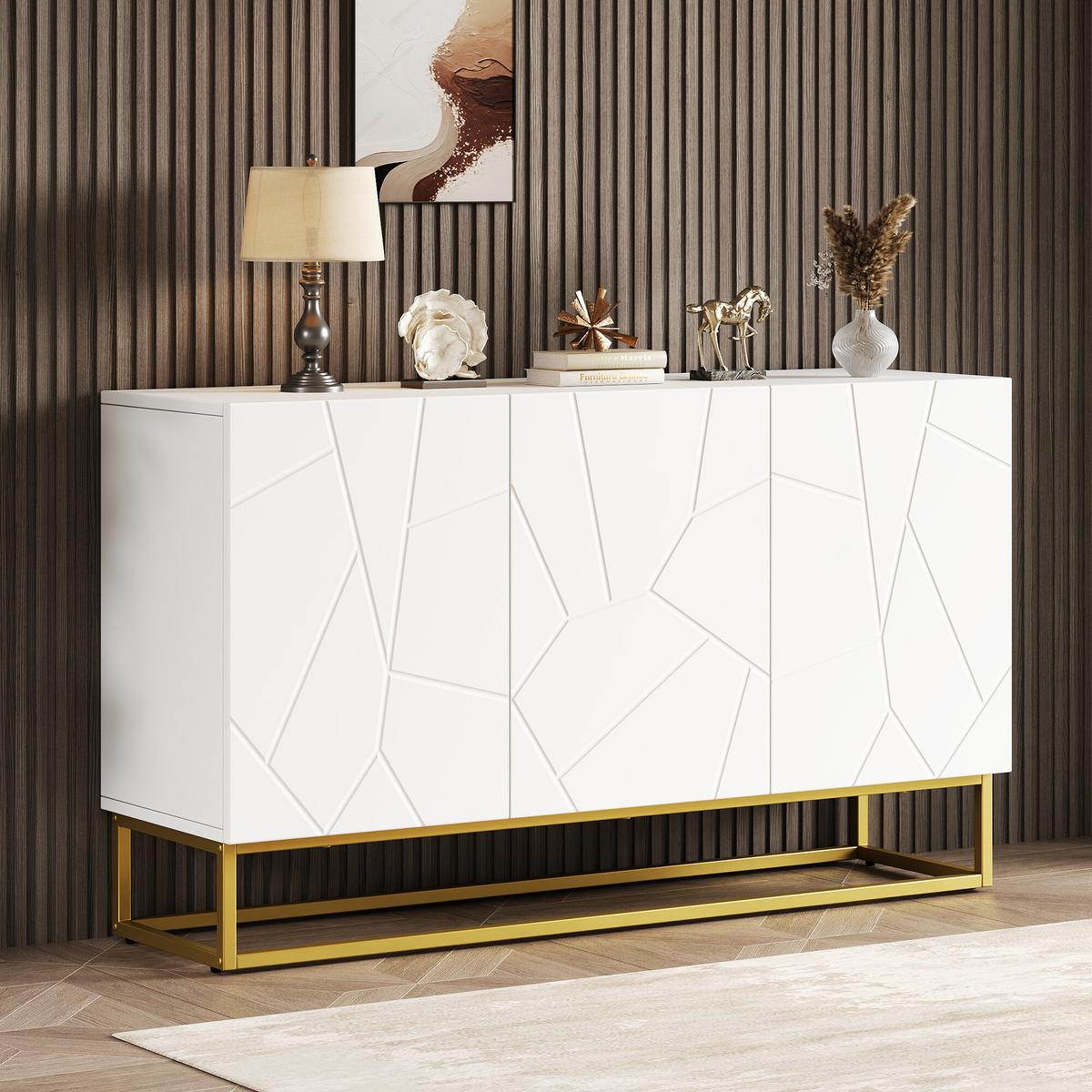 SIDEBOARD Weiß 130/35/76 CM - Weiß, Holzwerkstoff (35/76/130cm) - Urban Meuble
