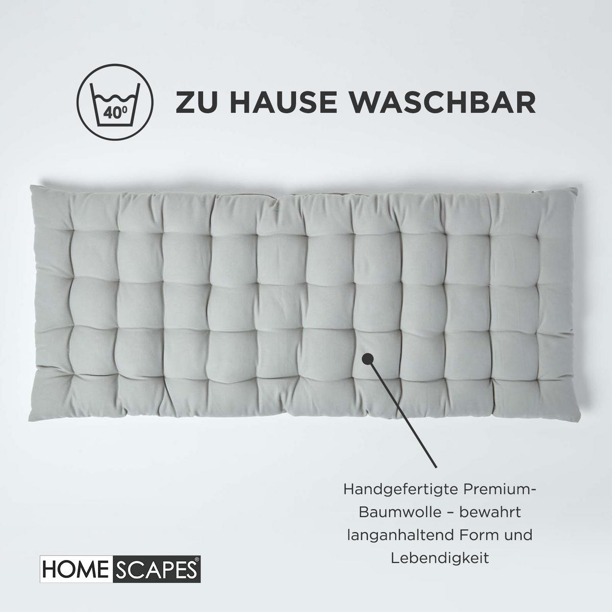 BANKAUFLAGE 3-Sitzer grau 143/48/5 cm - Grau, Textil (143/48/5cm) - Homescapes