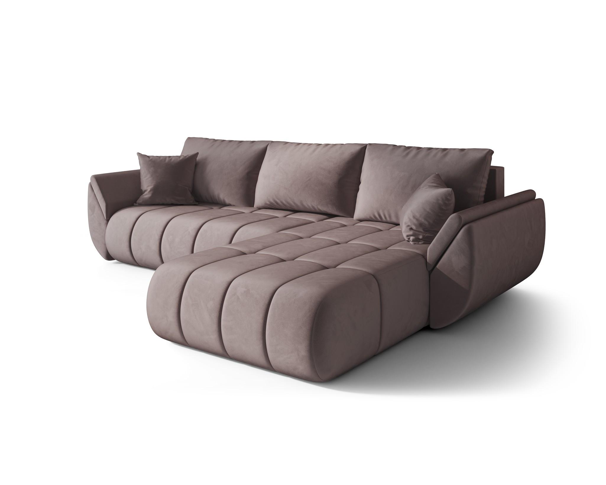 ECKSOFA Misato In Monolith - Flieder, Holzwerkstoff/Textil (280/175cm) - Fun Möbel