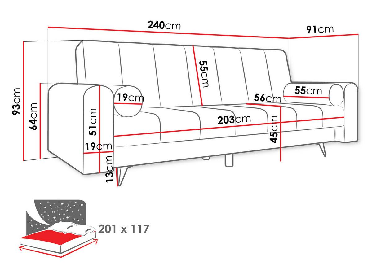 SCHLAFSOFA Zuri - Schwarz/Bronzefarben, Holz/Textil (240/93/91cm) - MIRJAN24