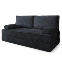 BETTSOFA SILAR aus Schaumstoff Kordstoff Schwarz Schlaffunktion - Schwarz, Textil (170/86/80cm) - MASSENO