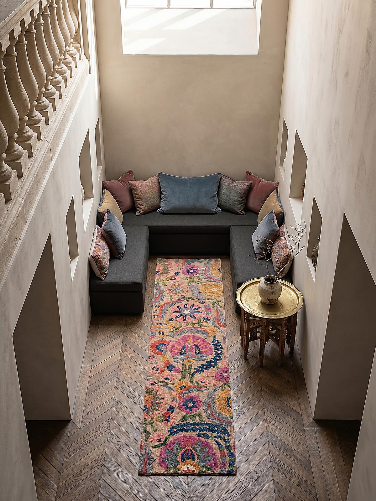 WOLLTEPPICH HEDDA, floral, Bunt, 80 x 300 cm - Multicolor, Textil (300/80cm) - KADIMA DESIGN
