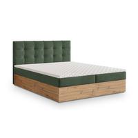 BOXBETT MOLVEN 140x200 cm mit Matratze und Topper - Grün - Grün, Holz (140/200cm) - MASSENO