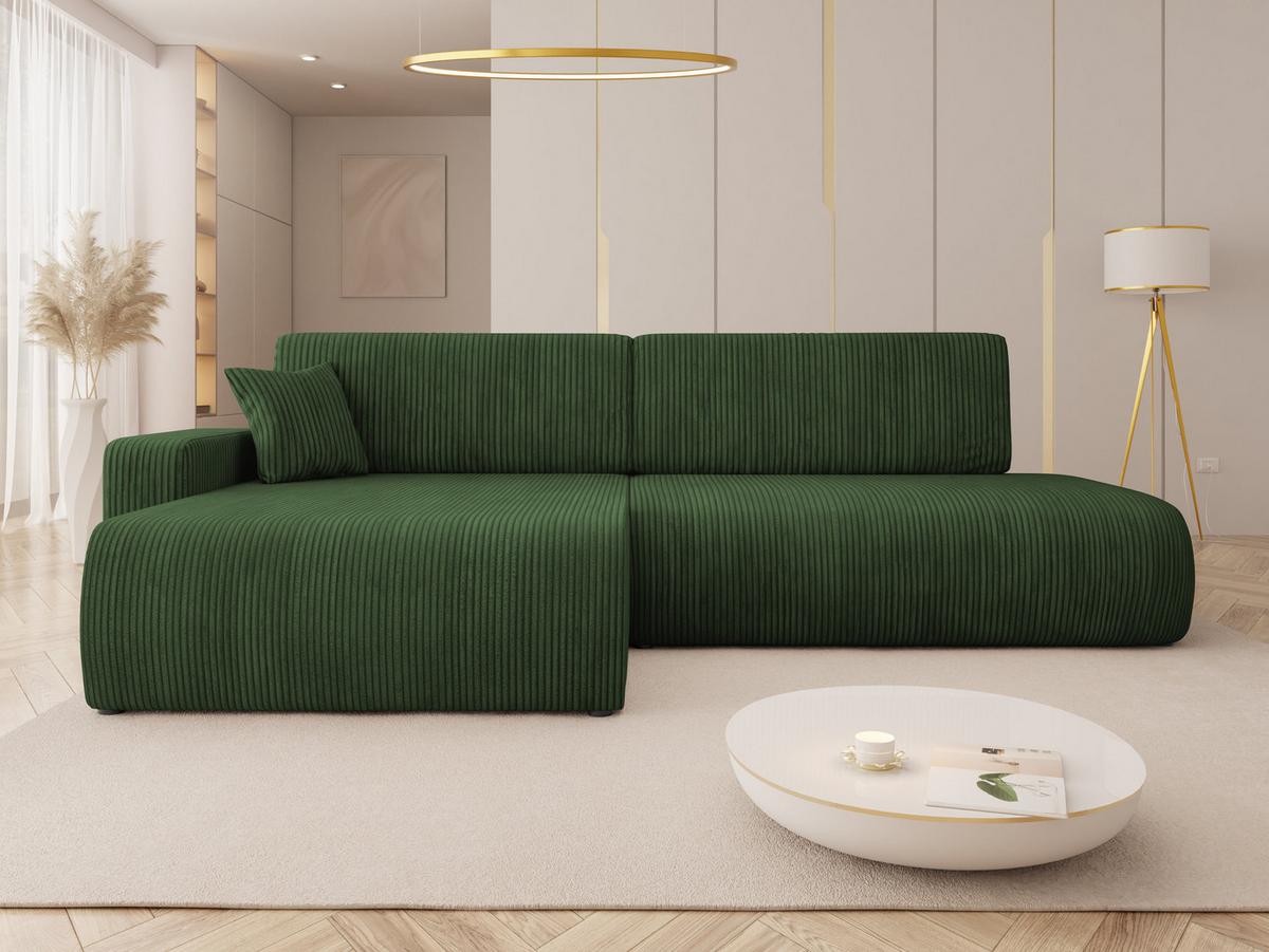 ECKSOFA Piano O Cord - Schwarz/Grün, Holz/Kunststoff (262/145cm) - MIRJAN24