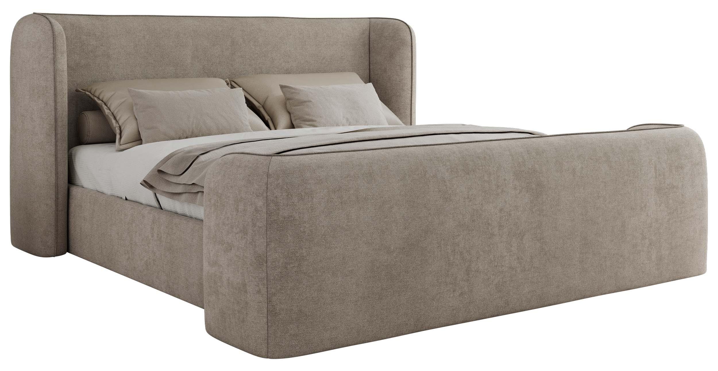 POLSTERBETT EMORA CLASSIC DUO 160/200 - Beige Strukture - Pocket-Matratze - Beige, Textil (160/200cm) - MKS