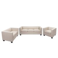 SOFAGARNITUR Cremeweiß 3er-Set - Creme, Textil (400/70/300cm) - MCW