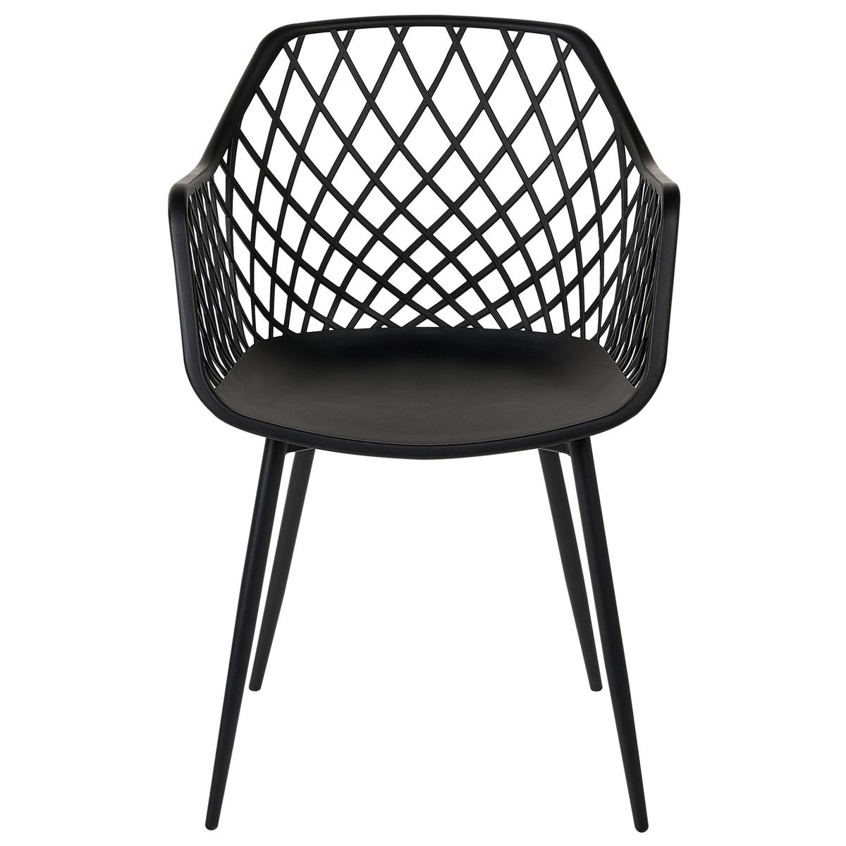ESSZIMMERSTUHL 2er-Set Kunststoff Schwarz Nashua II - Schwarz, Kunststoff/Metall (50/86/51cm) - Beliani