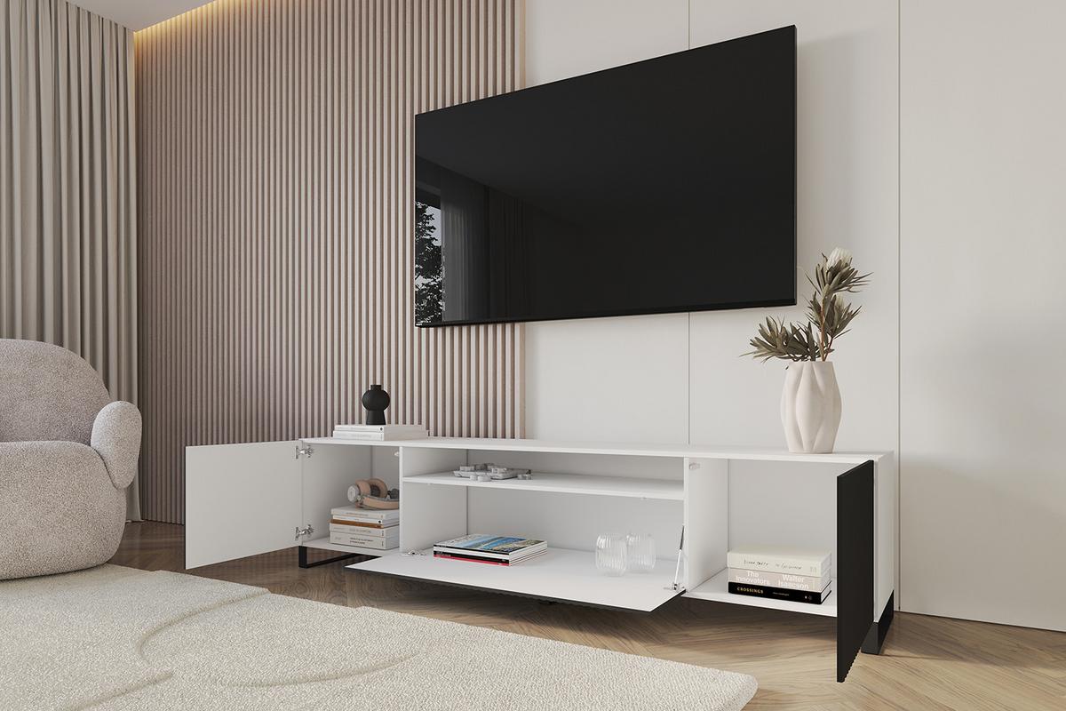 LOWBOARD NOA-2-S 200x53x41 cm - Weiß / Schwarz - Schwarz/Weiß, Holzwerkstoff (200/53/41cm) - ALTDECOR