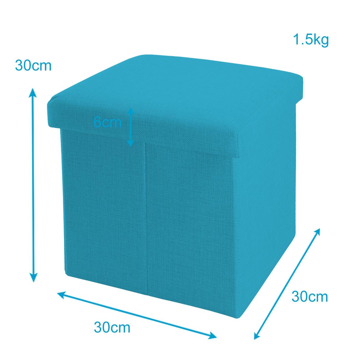 SITZHOCKER Faltbar 30/30/30 cm (Blau) - Hellblau, Textil (30/30/30cm) - Intirilife