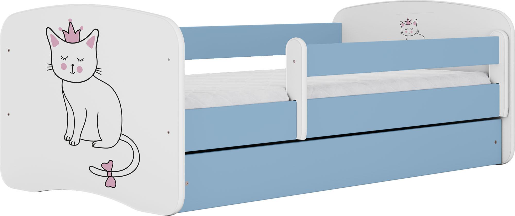 KINDERBETT Emily mit Schublade und Matratze, Blau 80x160 cm - Altrosa, Holzwerkstoff (160/80cm) - WFL GROUP