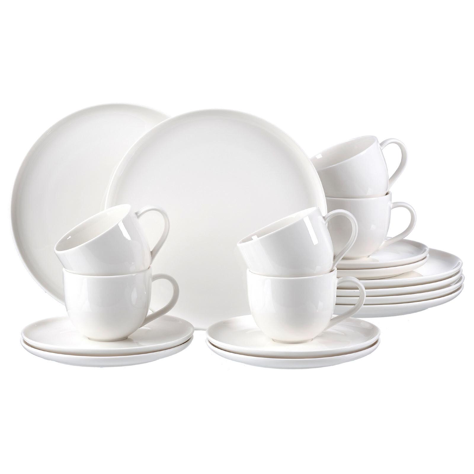KAFFEESERVICE Skagen weiß 18-tlg. - Weiß, Keramik (27/27/38cm) - Ritzenhoff Breker