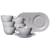 KAFFEETASSEN MIT UNTERTASSEN Levi Grau 220 ml 6er Set - Grau, Keramik (15.5/8/15.5cm) - Ritzenhoff Breker