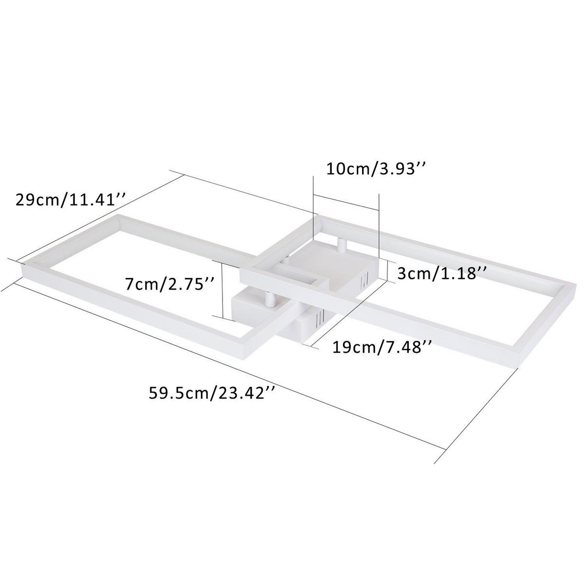 LED-DECKENLEUCHTE 60/29/7 cm - Weiß, Metall (60/29/7cm) - Nettlife