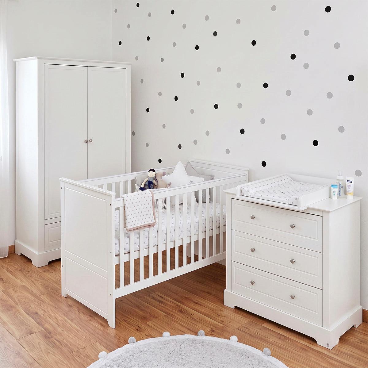 BABYZIMMER 2-teilig Marylou Weiß - Weiß, Holzwerkstoff (146/90/78cm) - Petits-meubles