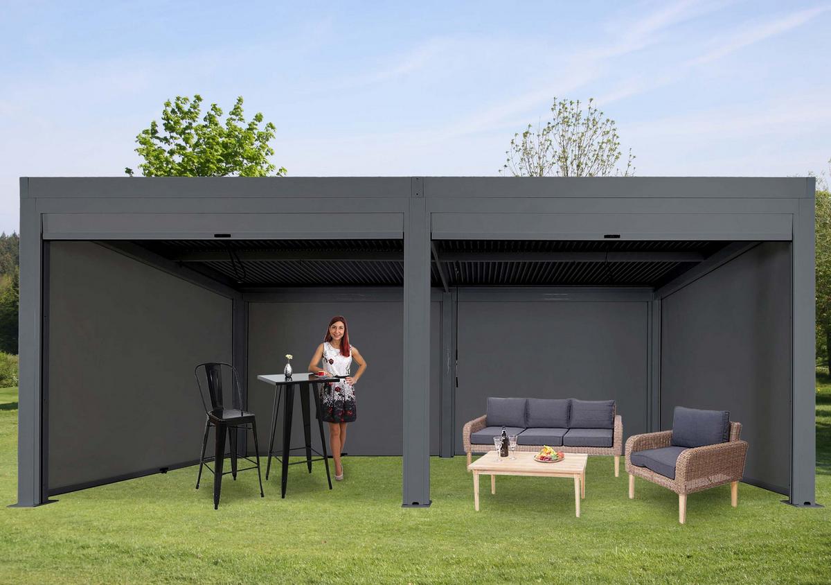 PERGOLA MIT SEITENWAND Anthrazit - Anthrazit, Metall (583/220/301cm) - MCW