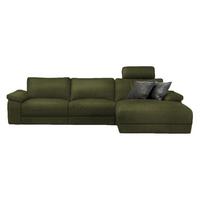 ECKSOFA XL MOTORISCHER RELAXFUNKTION LOLA Dunkelgrün Leder Relaxfunktion - Dunkelgrün/Schwarz, Leder (304/178cm) - KAWOLA