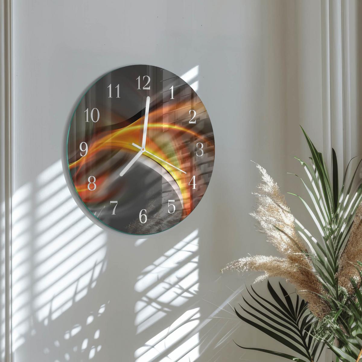 WANDUHR aus Glas Ø30 cm - Abstraktion - Multicolor, Glas (30/30/0.4cm) - TULUP