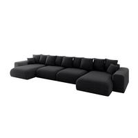 WOHNLANDSCHAFT mit Schlaffunktion ESKAR-U2-464x176x72cm Schwarz - Schwarz, Holzwerkstoff/Kunststoff (176/72/464cm) - ALTDECOR