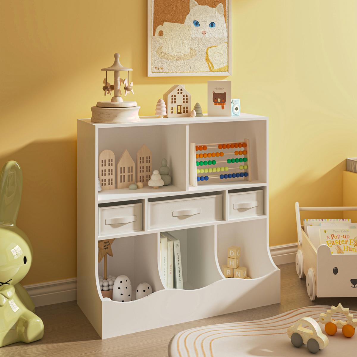 KINDERREGAL Vastesa - Weiß, Holzwerkstoff (80/75/40cm) - [en.casa]