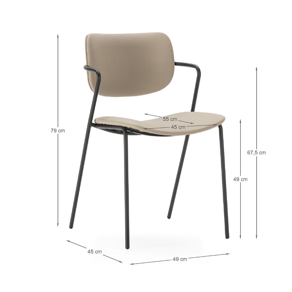 ESSZIMMERSTUHL Maika Beige 49/55/48 cm 2er-Set - Beige, Textil (55/48/49cm) - Calicosy