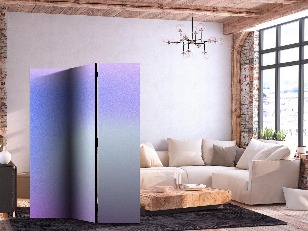 PARAVENT Akustik 3-tlg 135x172 cm Heidefarbener Nebel Ombre - Lila, Holz/Textil (135/172/3cm) - Muralo