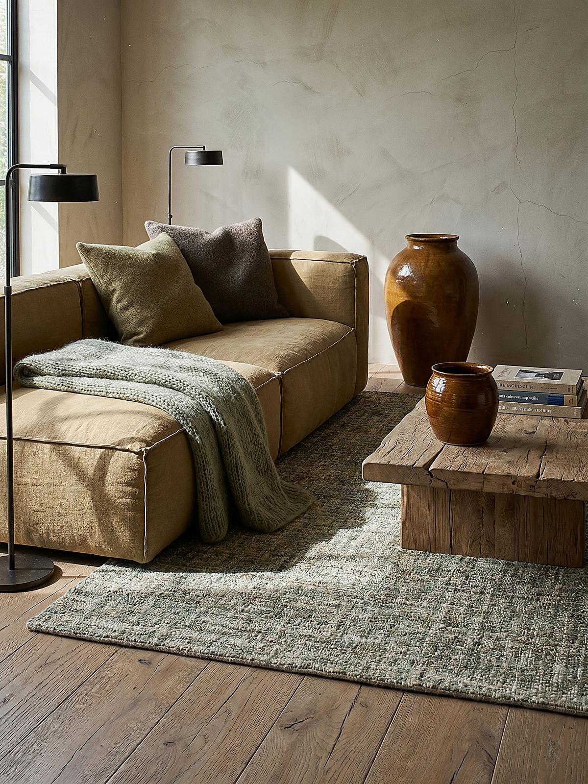 WOLLTEPPICH OTLEY, einfarbig, Grün, 200 x 290 cm - Grün, Textil (290/200cm) - KADIMA DESIGN