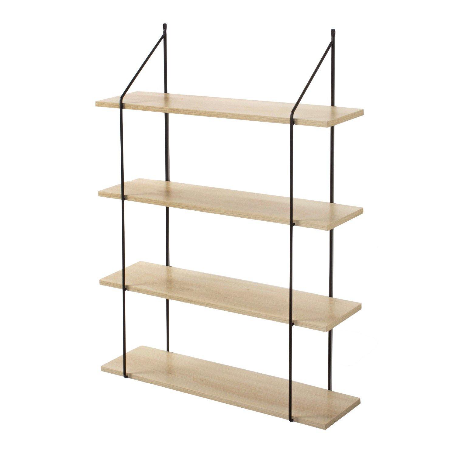 WANDREGAL mit 4 Regalebenen im Holzdekor L60 cm - Eichefarben, Holzwerkstoff (16/80/60cm) - Calicosy