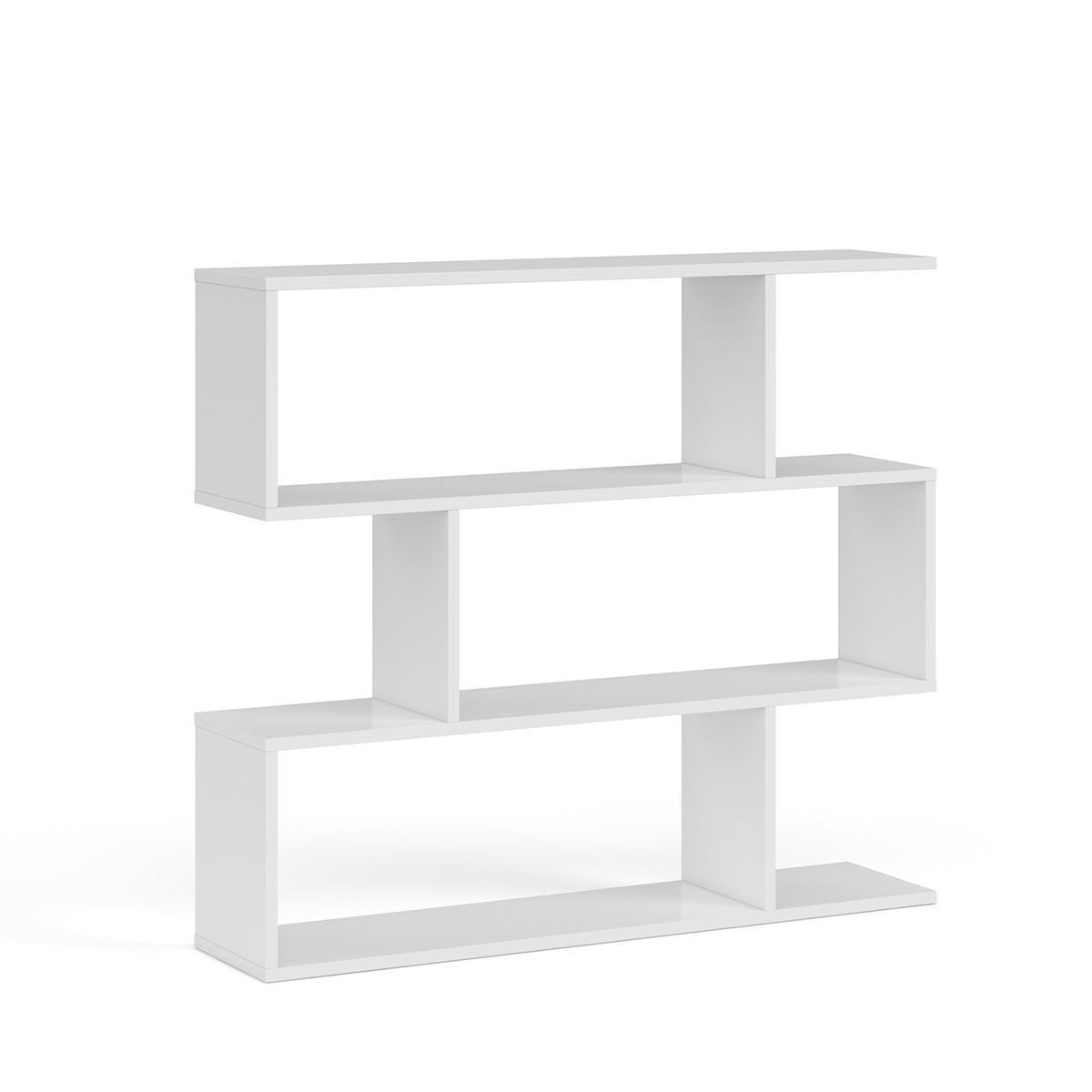 REGAL mit 3 Ebenen L110 cm - Athena - Weiß, Holzwerkstoff (24/97/11.5cm) - Calicosy