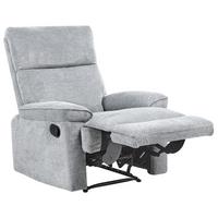 FERNSEHSESSEL mit Fußstütze Stoff Grau Everton - Dunkelgrau, Textil/Metall (83/100/94cm) - Beliani