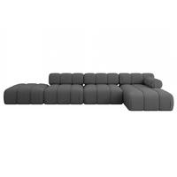 ECKSOFA modulares Sofa Lizur-L2 - 380x160x70 cm Grau Bouclé - Grau, Holzwerkstoff/Textil (380/160cm) - ALTDECOR