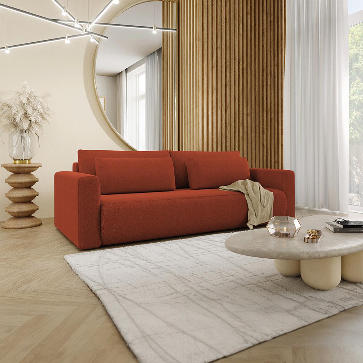 SOFA Evy 3 Sitzplätze Orange - Orange, Holz (238/82/105cm) - Petits-meubles
