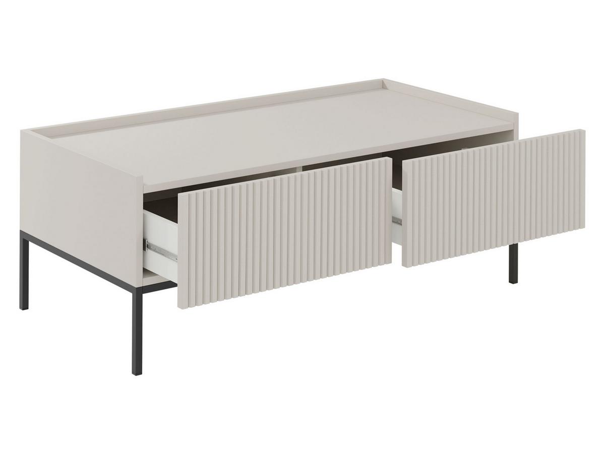 COUCHTISCH Como 2SZ - Kaschmir/Schwarz, Holzwerkstoff/Metall (62/120/45cm) - MIRJAN24