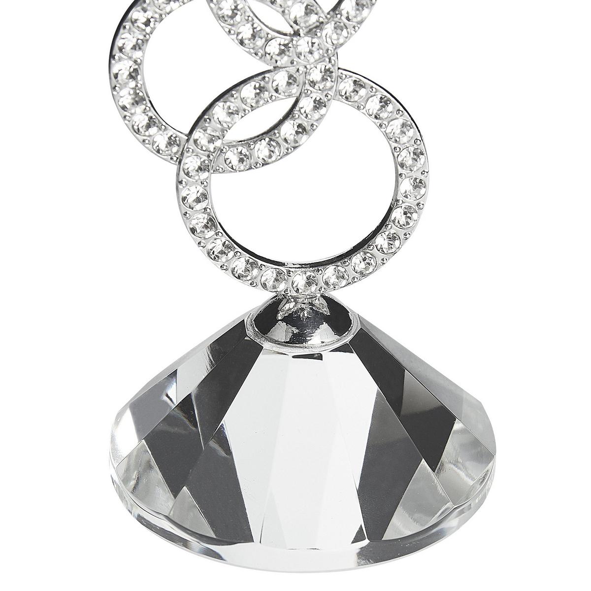 KERZENSTÄNDER Silber Oviedo - Silberfarben, Glas (11/27/11cm) - Beliani