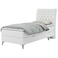 BOXBETT MILEN 90/200 Weiß Kunstleder - H3 - Rechts Seite - Weiß, Holz/Textil (90/200cm) - MKS