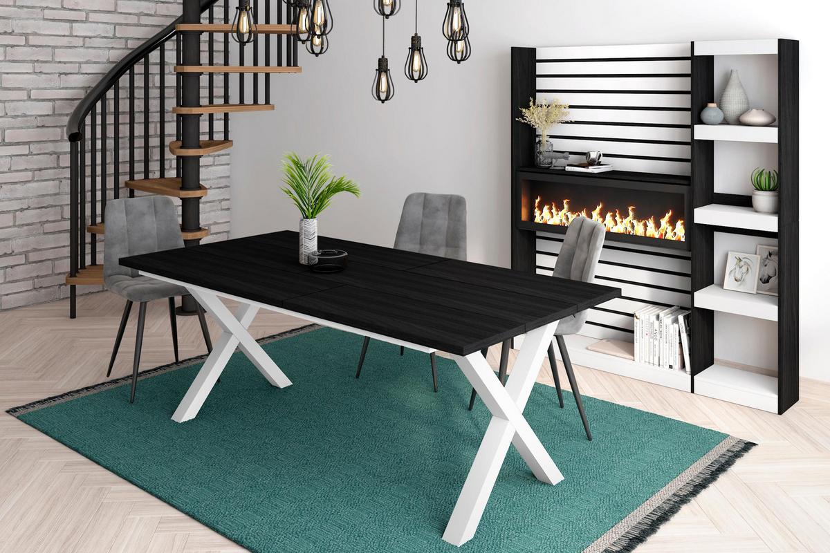 ESSTISCH für 10 Gäste, schwarz, 194/90/75cm - Schwarz, Holzwerkstoff (90/194/75cm) - Skraut Home