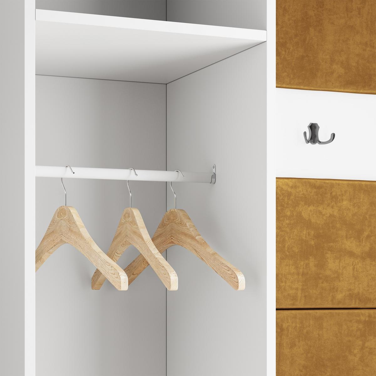 GARDEROBENSCHRANK VIRA 95/181/51 cm Modern Garderobe-Set Eiche Lefkas - Eichefarben/Gelb, Holzwerkstoff (95/181/51cm) - MASSENO