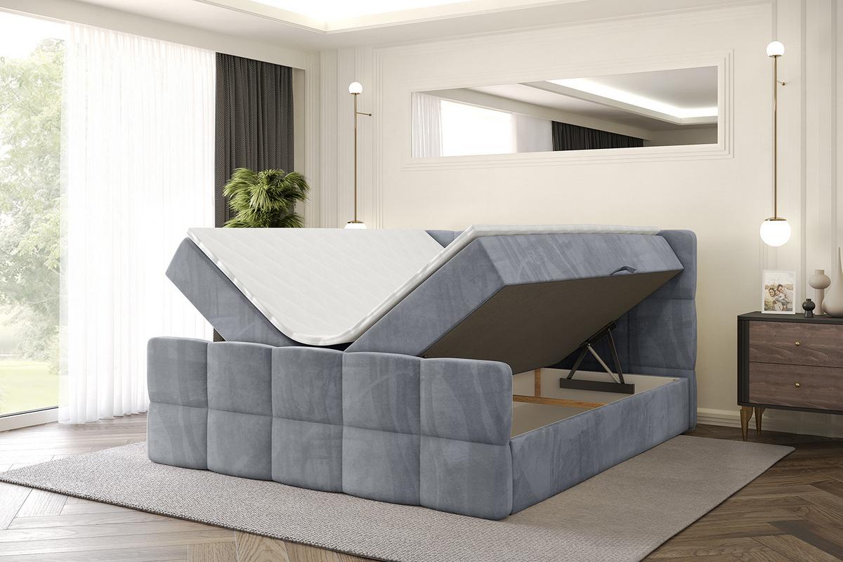 BOXBETT mit Matratze H4 und Lattenrost - LIRO-Z - 140x200 - Grau Casablanca - Grau, Holzwerkstoff (140/200cm) - ALTDECOR