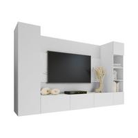 WOHNWAND Deromi IV - Weiß, Holzwerkstoff (260/150/38cm) - MIRJAN24