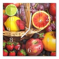 WANDUHR aus Glas 30x30 cm - Obst - Multicolor, Glas (30/30/0.4cm) - TULUP