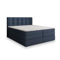 BOXSPRINGBETT AREZI 140x200 cm mit Matratze und Topper - Blau - Blau, Holz (140/200cm) - MASSENO