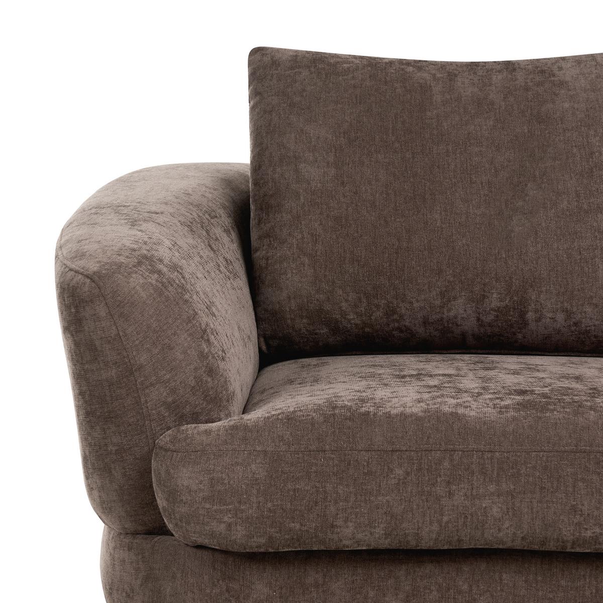 2-SITZER-SOFA Chenillegewebe Dunkelbraun Kjaer - Dunkelbraun, Textil (155/100/100cm) - Beliani