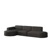 ECKSOFA Palma In Scala - Anthrazit, Holzwerkstoff/Textil (296/165cm) - Fun Möbel